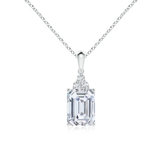 8x6mm GVS2 Emerald-Cut Diamond Pendant with Diamond Trio in P950 Platinum