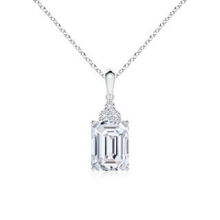 8x6mm HSI2 Emerald-Cut Diamond Pendant with Diamond Trio in P950 Platinum