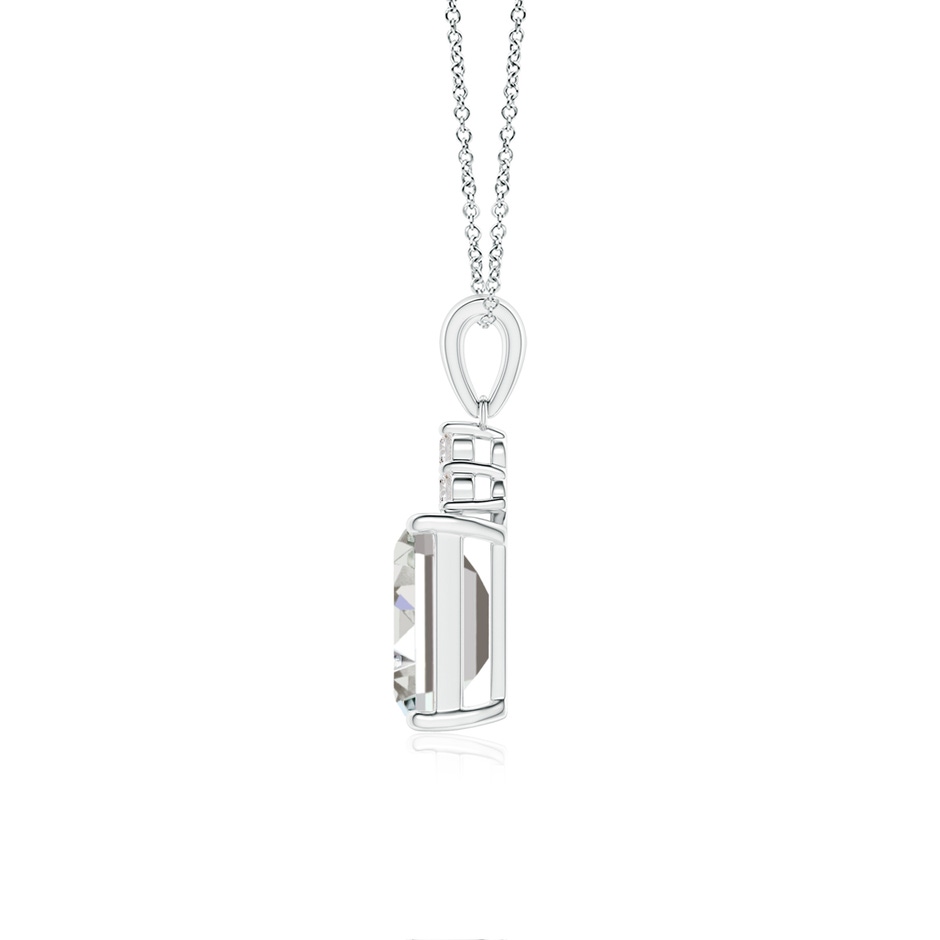 8x6mm IJI1I2 Emerald-Cut Diamond Pendant with Diamond Trio in P950 Platinum side 199