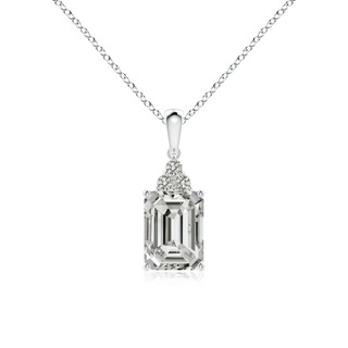 8x6mm KI3 Emerald-Cut Diamond Pendant with Diamond Trio in P950 Platinum