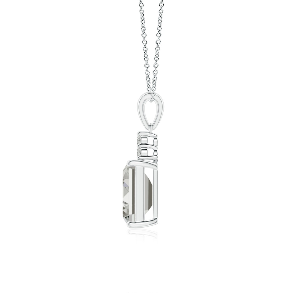 8x6mm KI3 Emerald-Cut Diamond Pendant with Diamond Trio in S999 Silver side 199