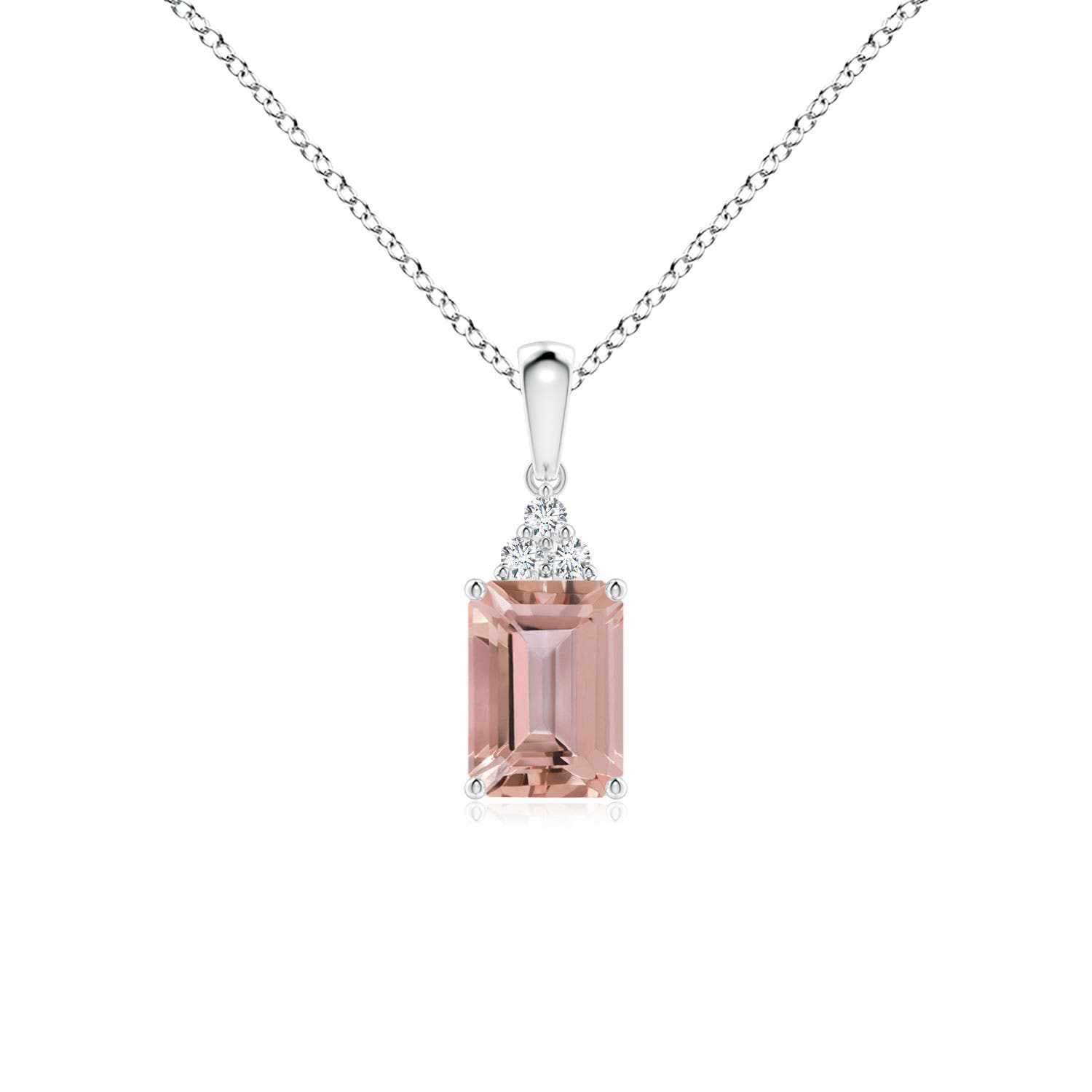 AAAA - Morganite / 0.94 CT / 14 KT White Gold