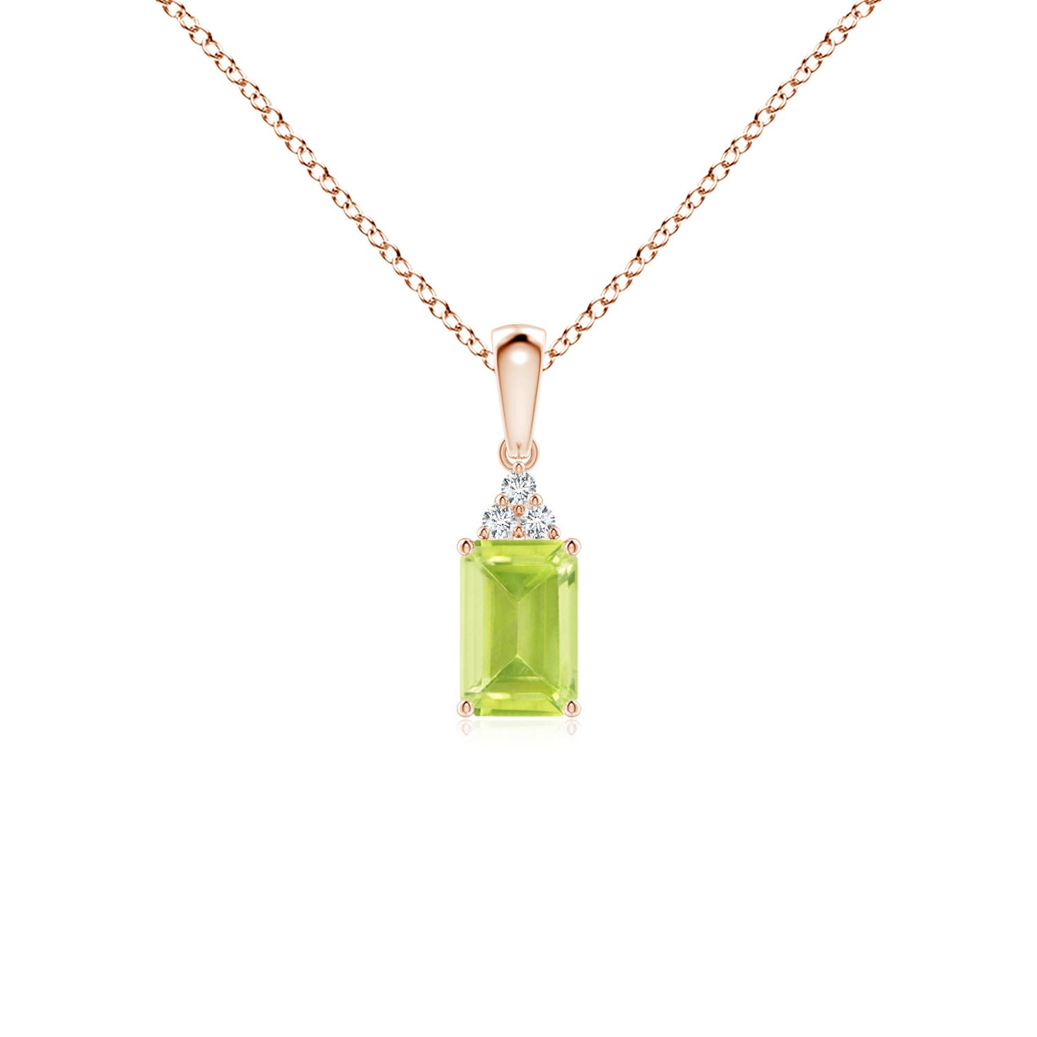 A - Peridot / 0.62 CT / 14 KT Rose Gold