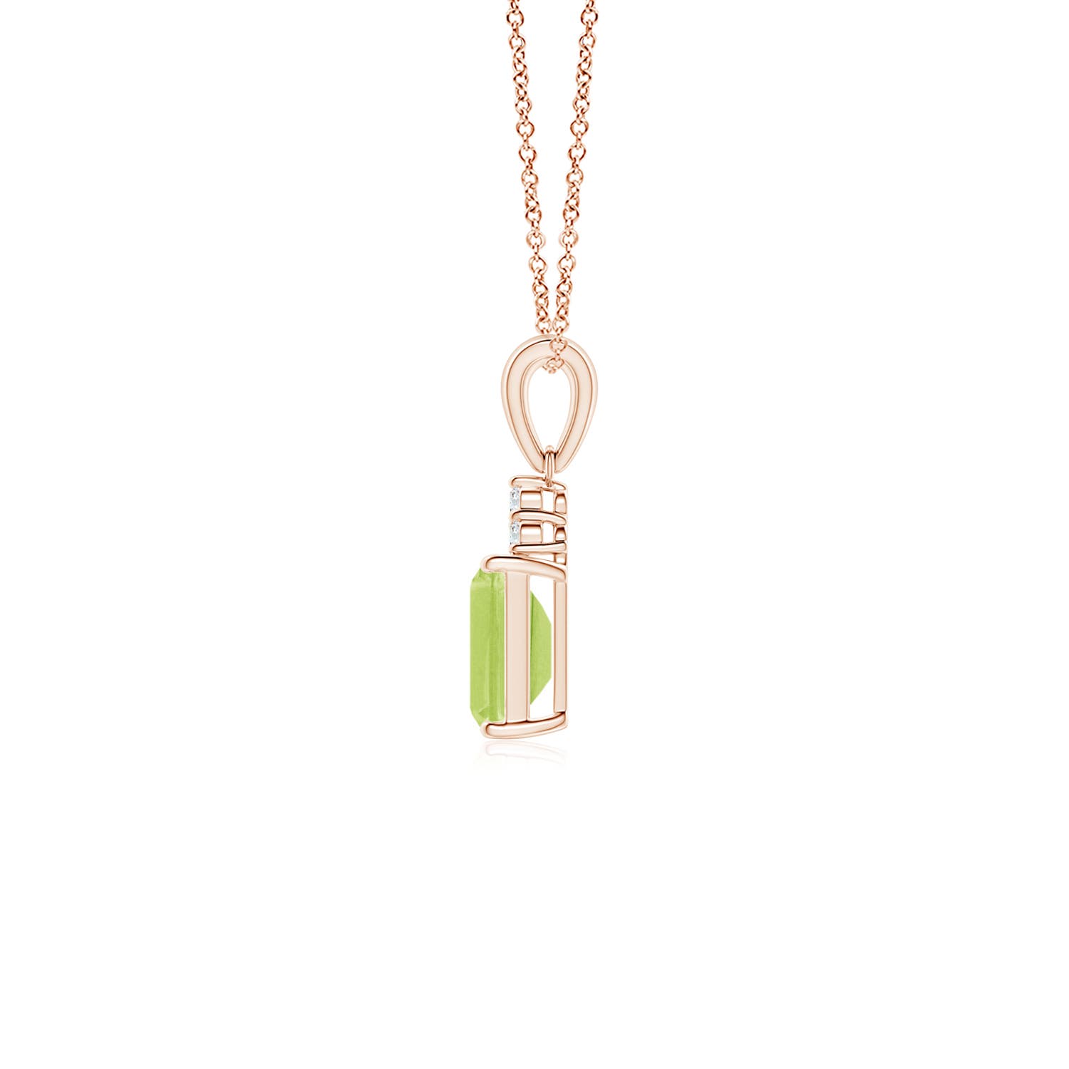 A - Peridot / 0.62 CT / 14 KT Rose Gold