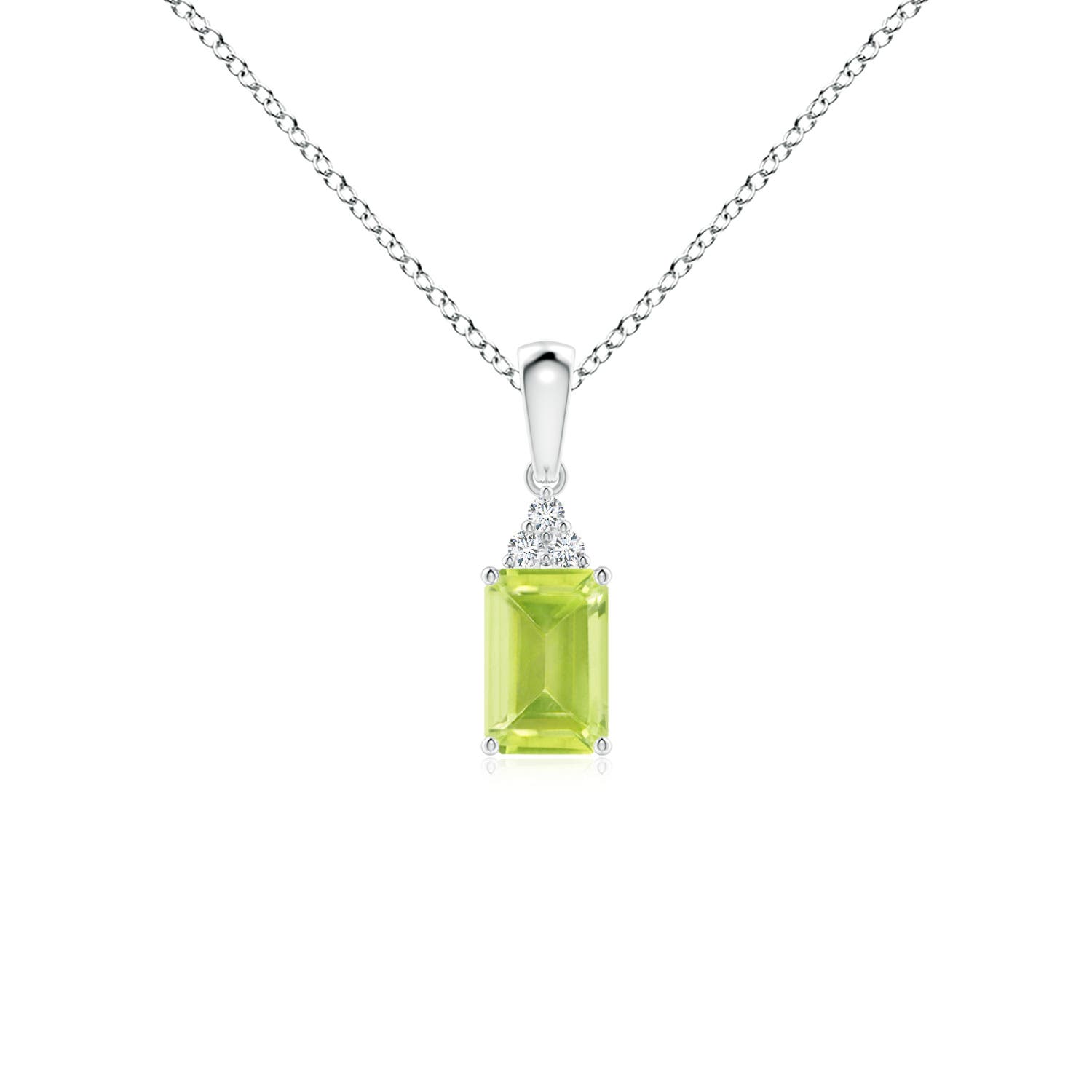 A - Peridot / 0.62 CT / 14 KT White Gold