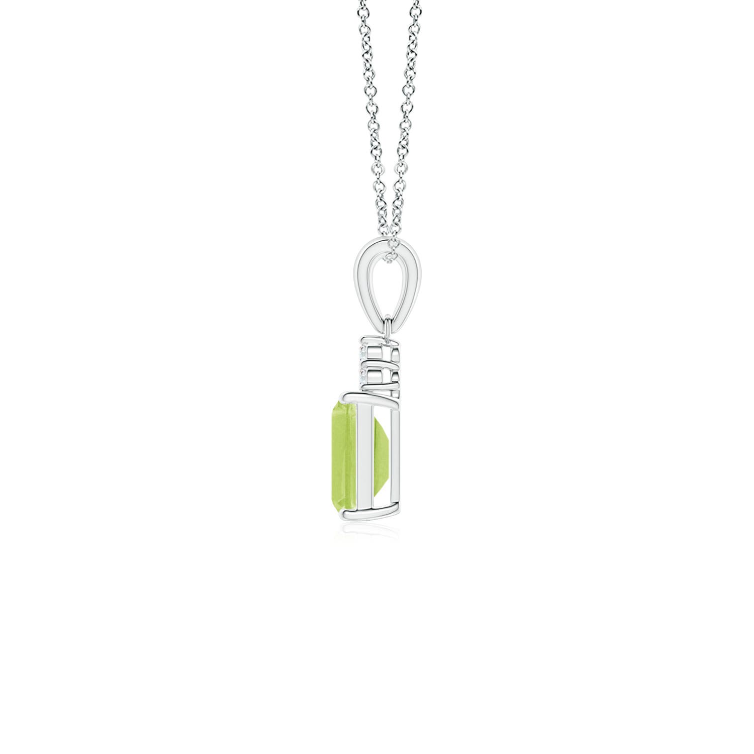 A - Peridot / 0.62 CT / 14 KT White Gold