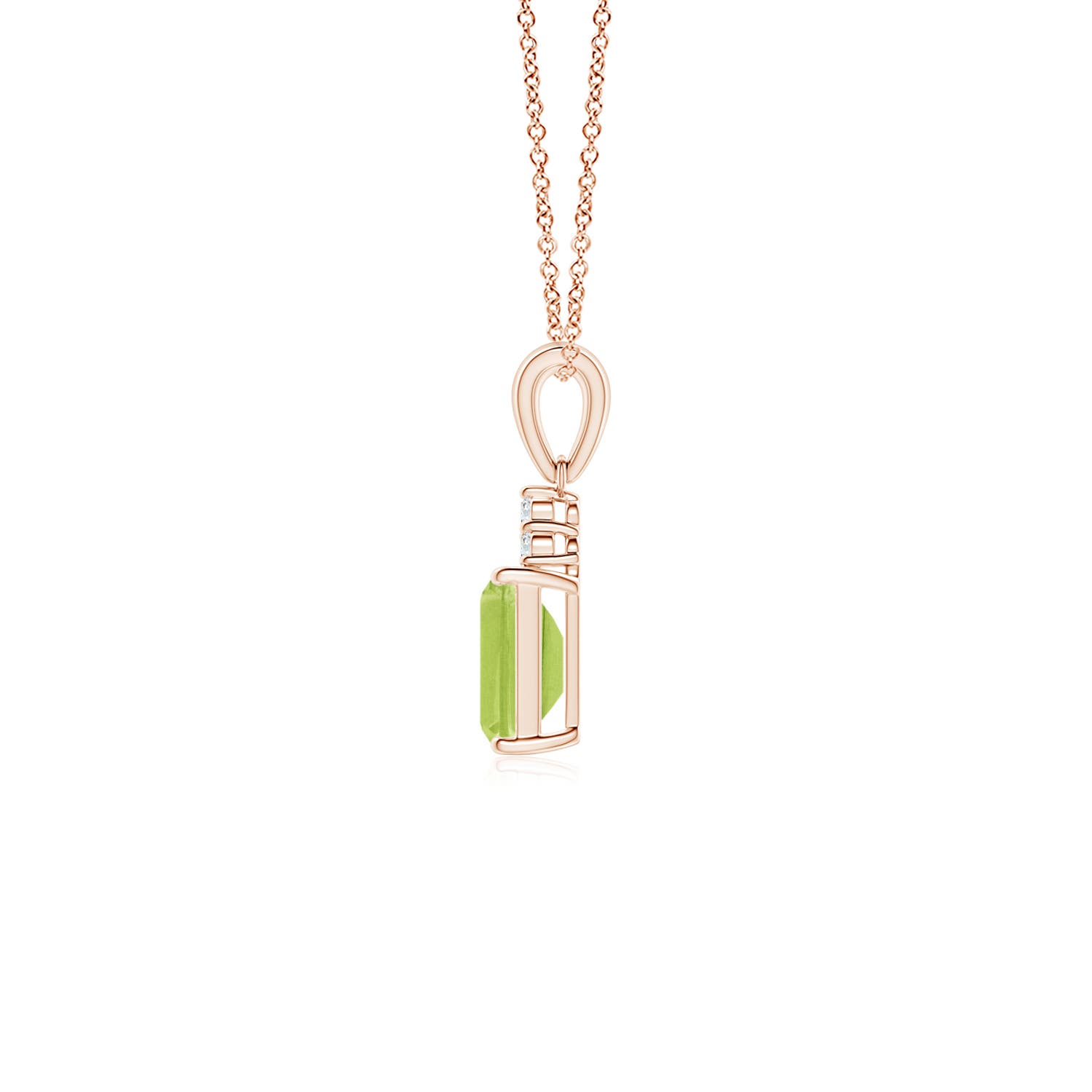 AA - Peridot / 0.62 CT / 14 KT Rose Gold