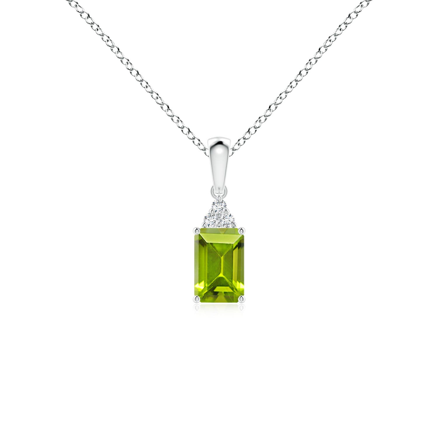 AAA - Peridot / 0.62 CT / 14 KT White Gold