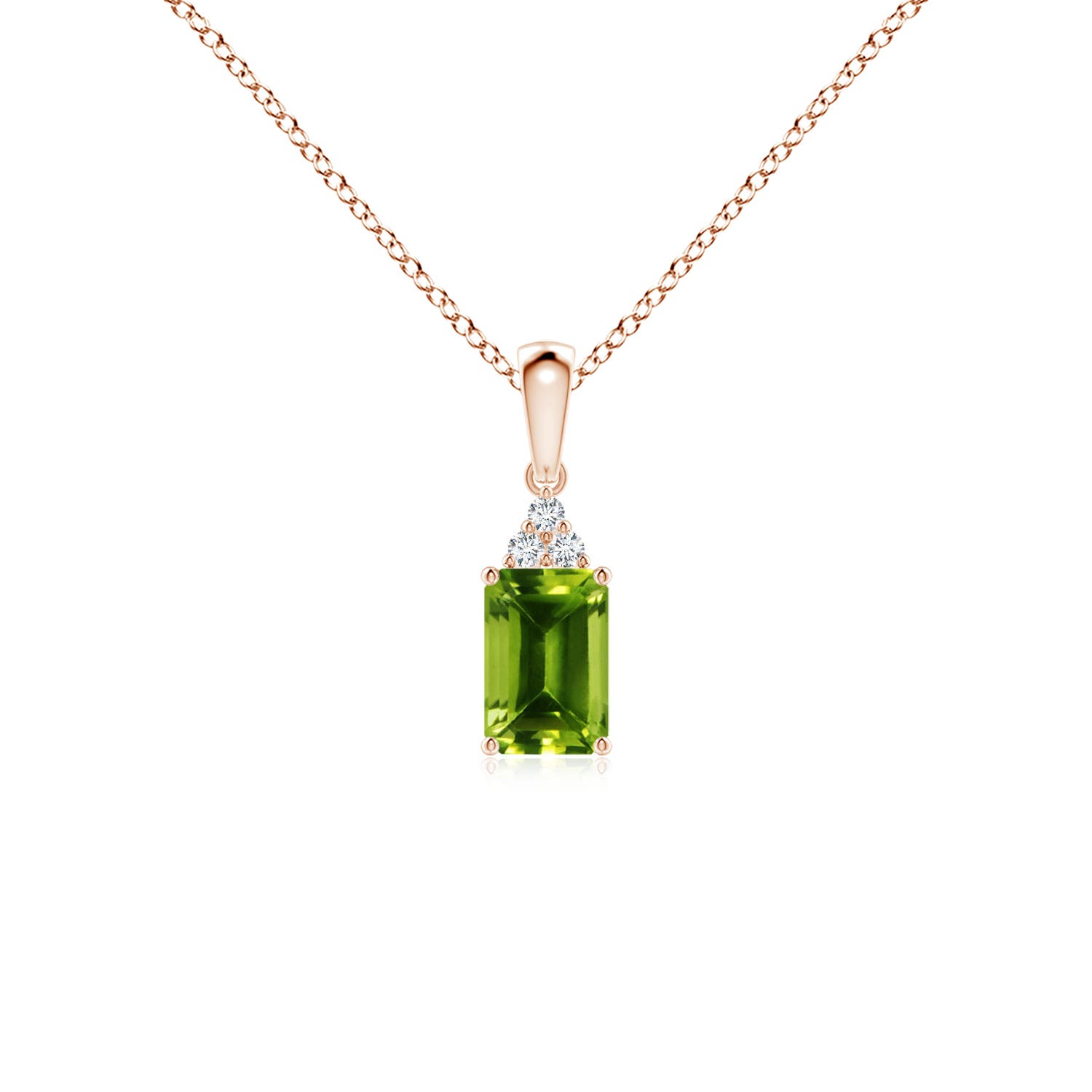 AAAA - Peridot / 0.62 CT / 14 KT Rose Gold