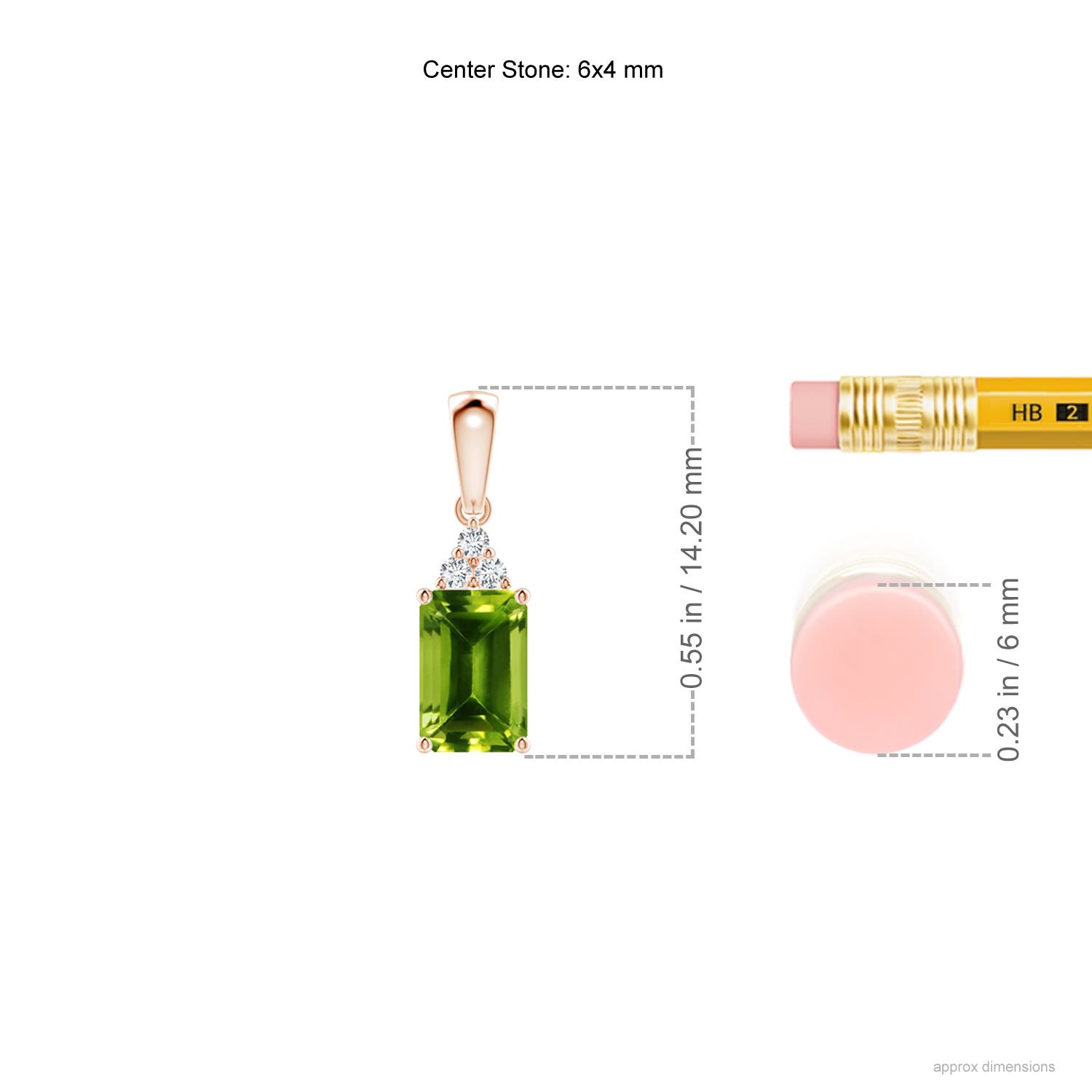 AAAA - Peridot / 0.62 CT / 14 KT Rose Gold