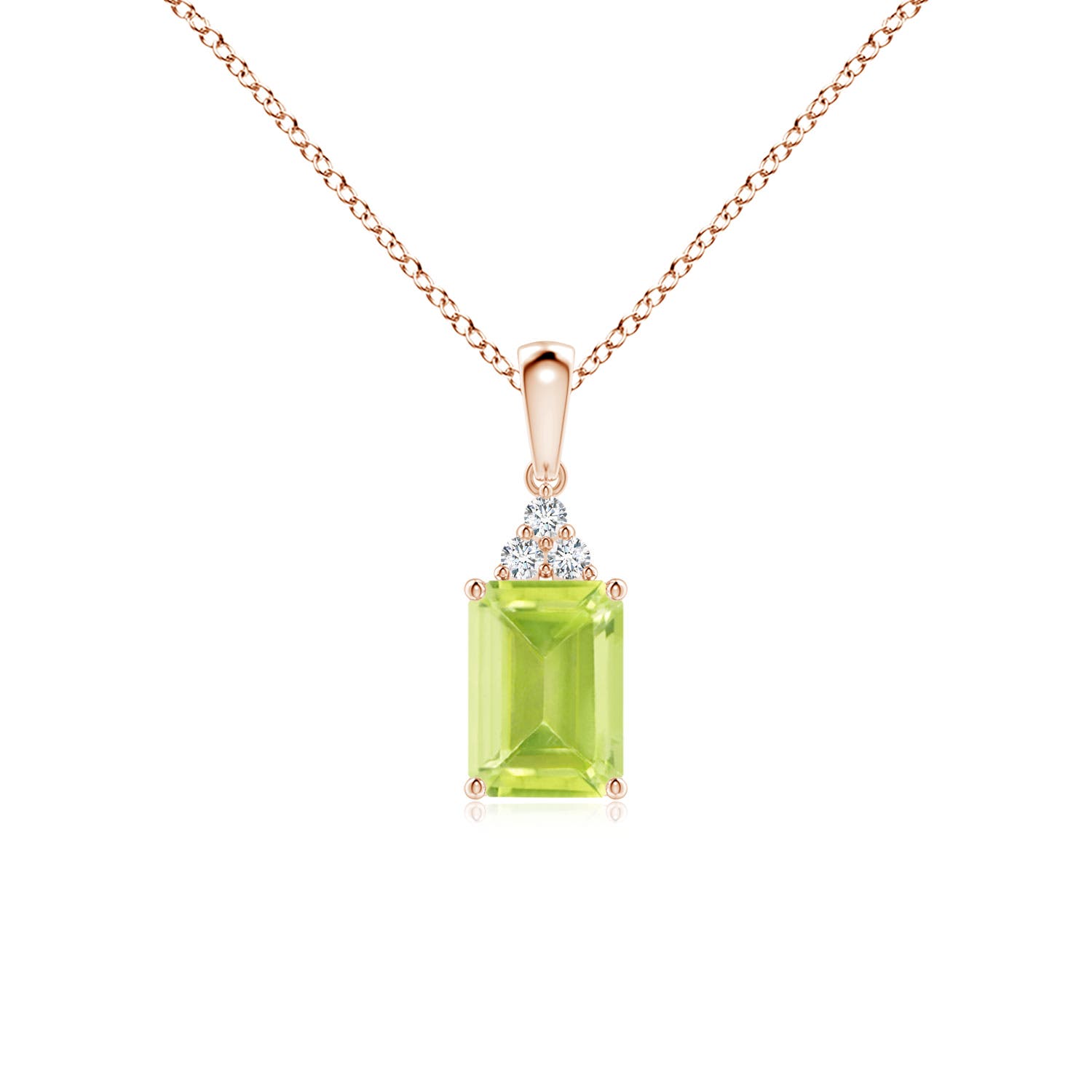 A - Peridot / 1.04 CT / 14 KT Rose Gold