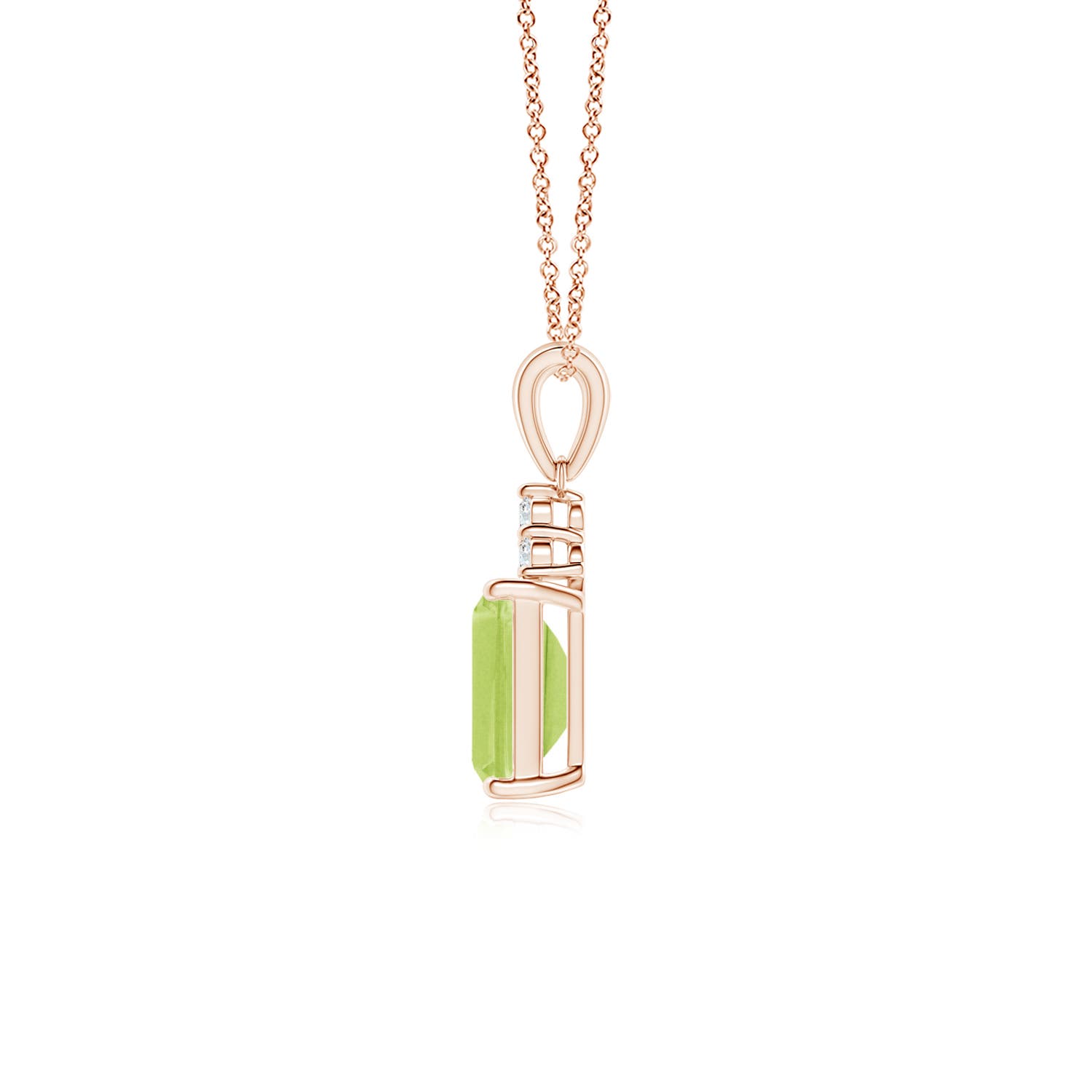 A - Peridot / 1.04 CT / 14 KT Rose Gold