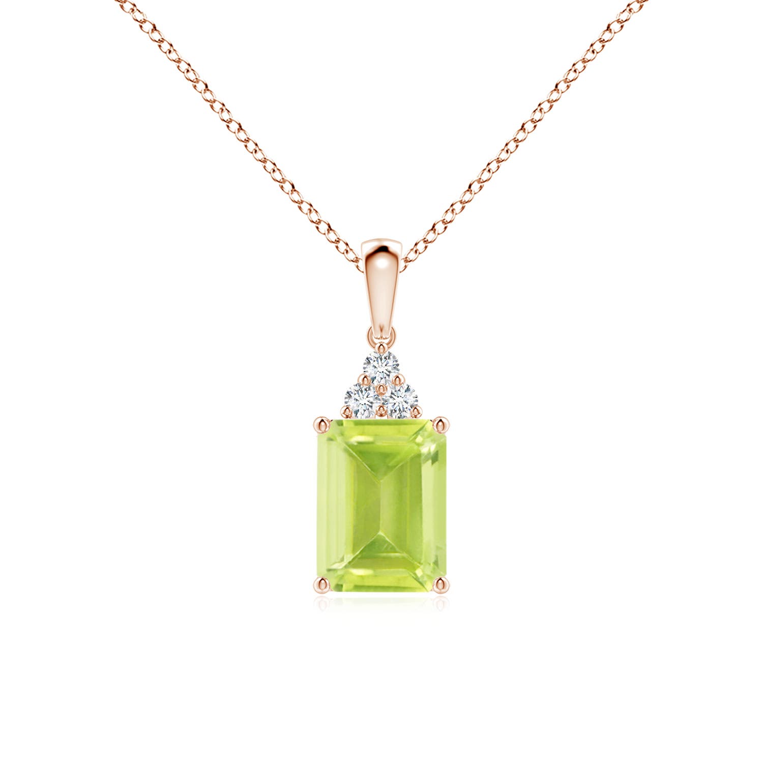 A - Peridot / 1.66 CT / 14 KT Rose Gold