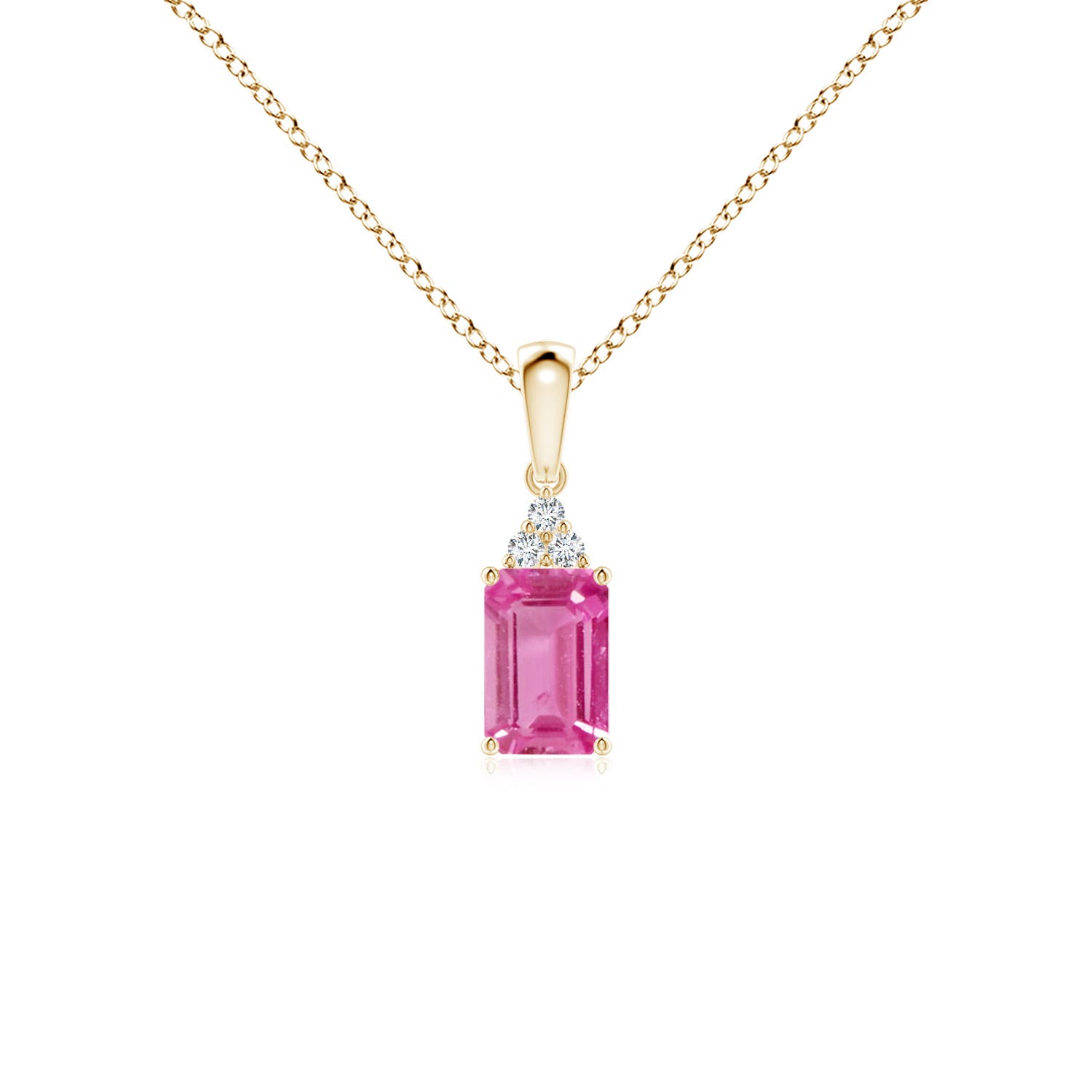 AAA - Pink Sapphire / 0.67 CT / 14 KT Yellow Gold