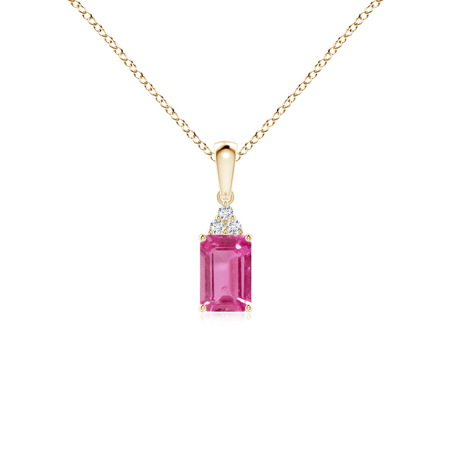 AAAA - Pink Sapphire / 0.67 CT / 14 KT Yellow Gold