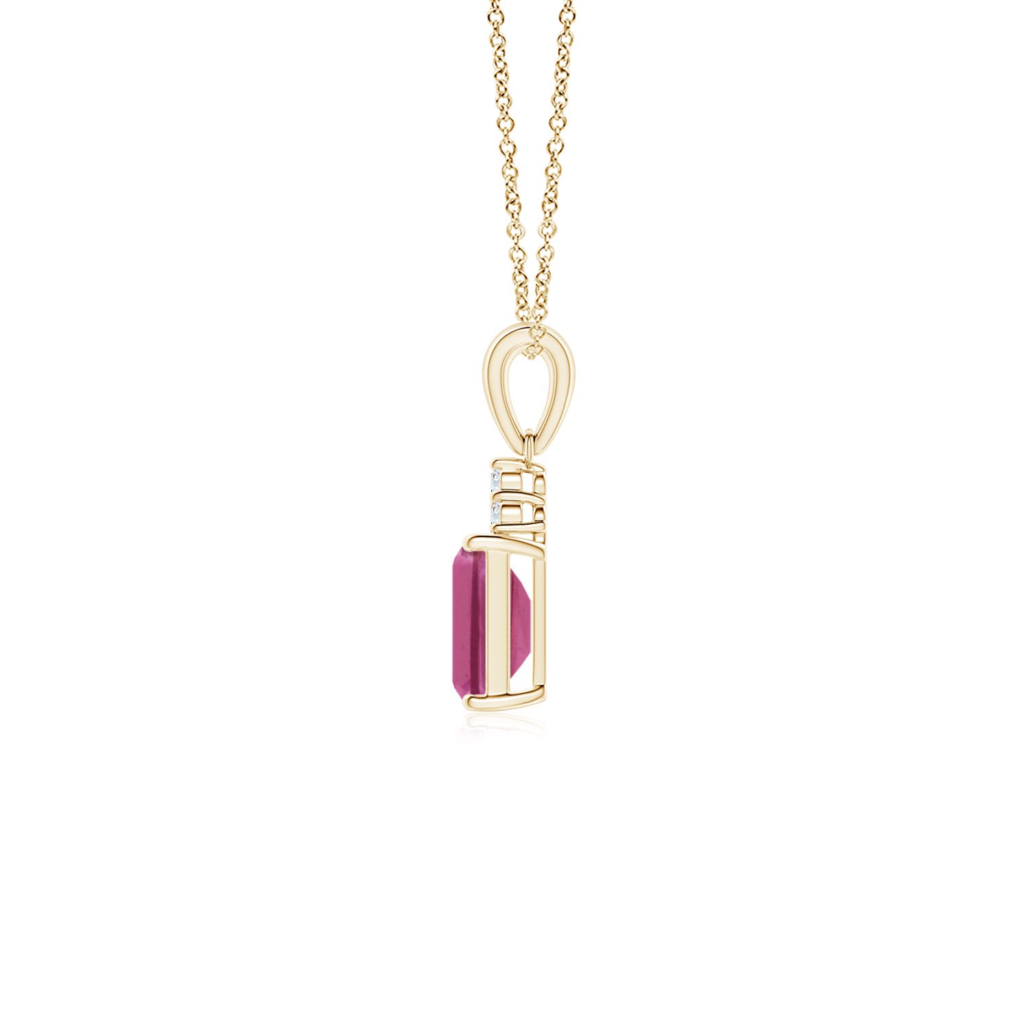 AAAA - Pink Sapphire / 0.67 CT / 14 KT Yellow Gold