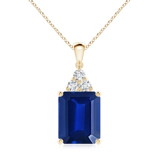 Emerald Cut Lab-Grown Lab Grown Blue Sapphire