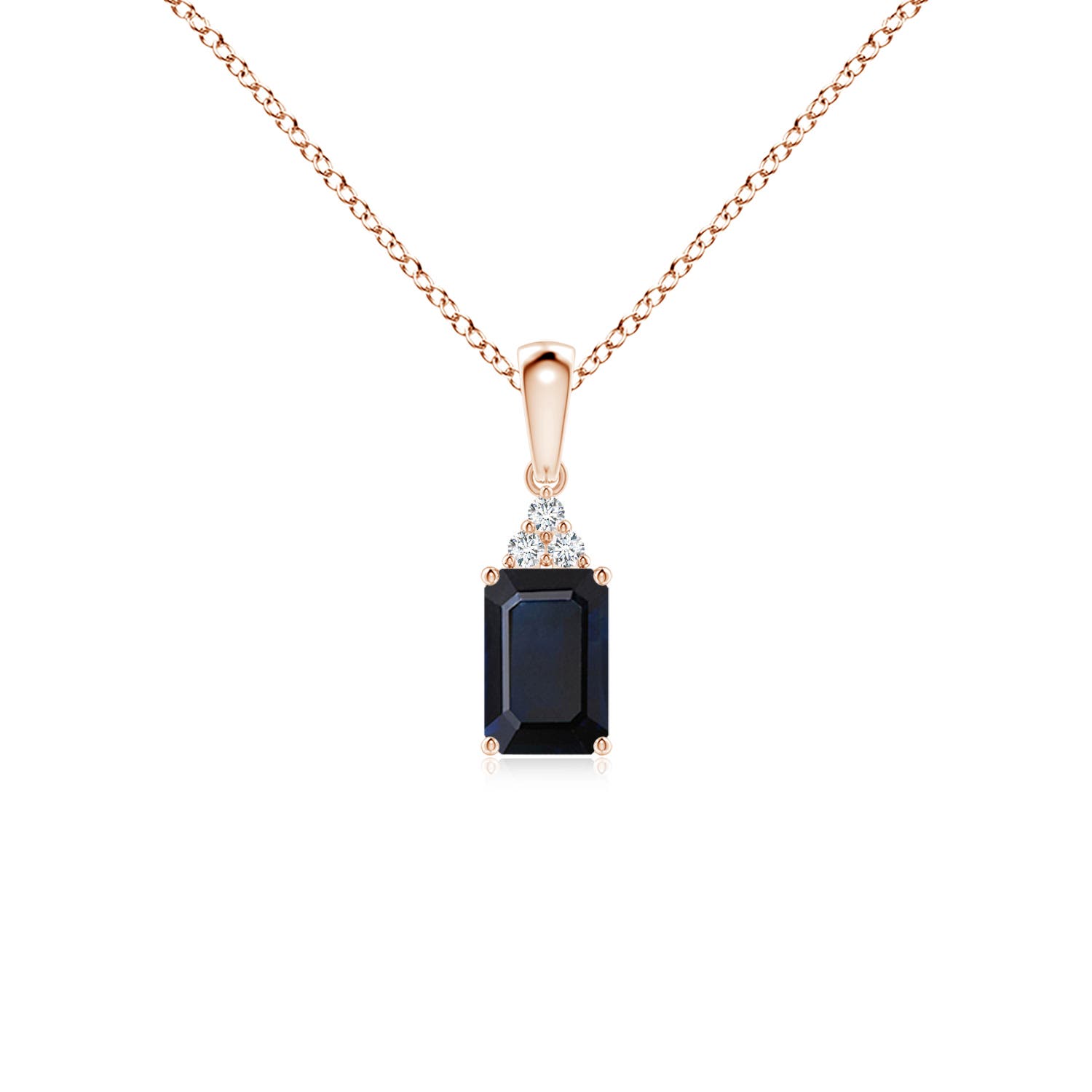 A - Blue Sapphire / 0.67 CT / 14 KT Rose Gold