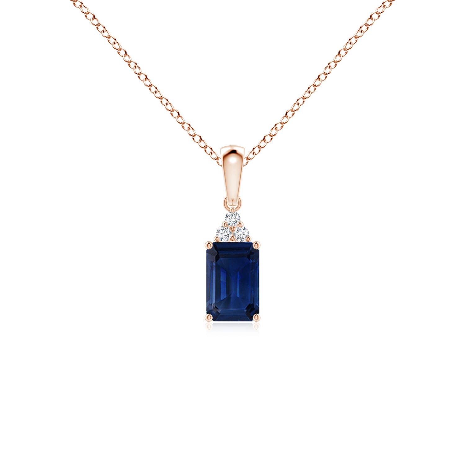 AAA - Blue Sapphire / 0.67 CT / 14 KT Rose Gold