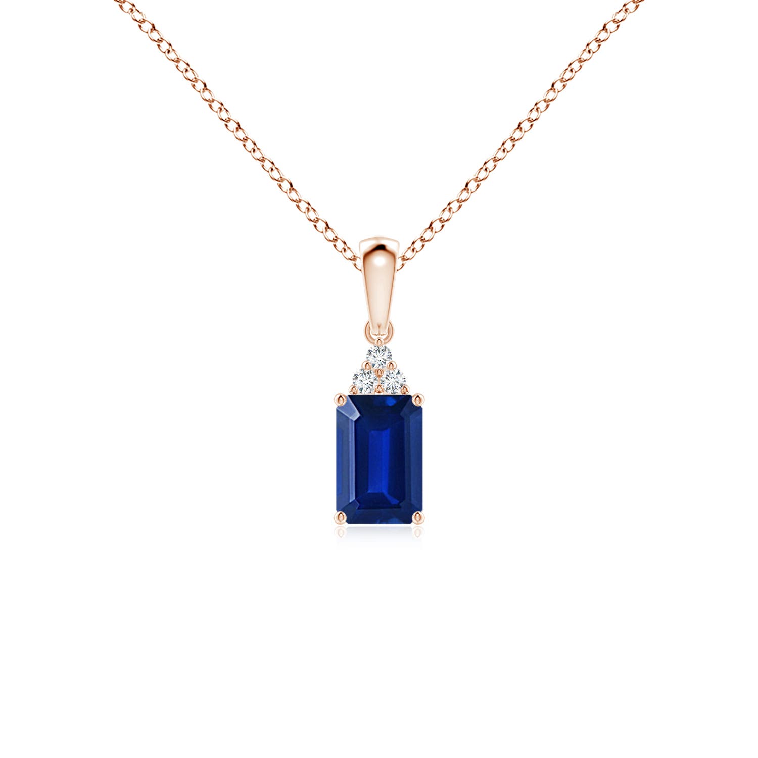 AAAA - Blue Sapphire / 0.67 CT / 14 KT Rose Gold