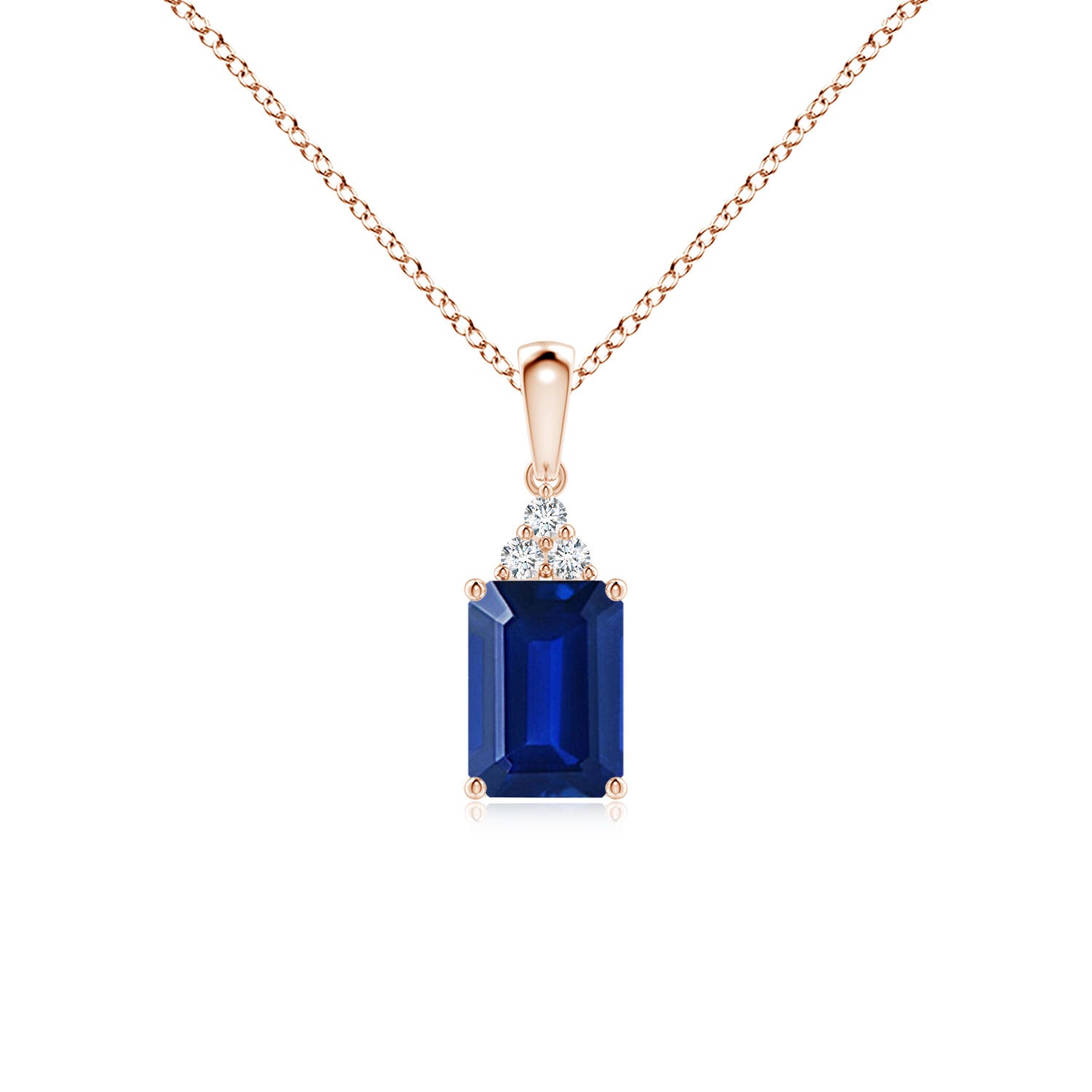 AAAA - Blue Sapphire / 1.09 CT / 14 KT Rose Gold