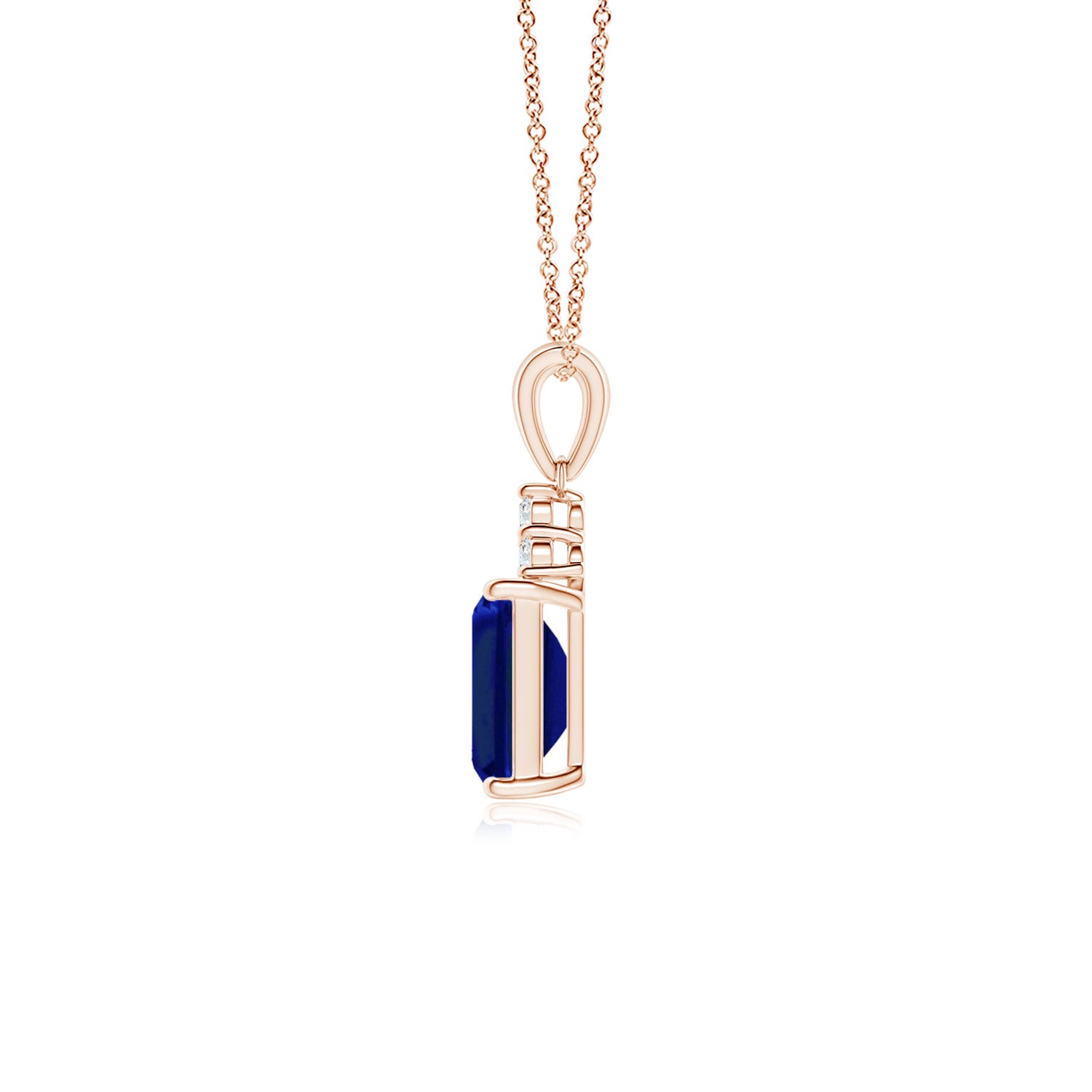 AAAA - Blue Sapphire / 1.09 CT / 14 KT Rose Gold