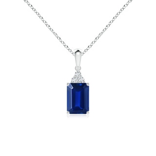 Emerald Cut Lab-Grown Lab Grown Blue Sapphire