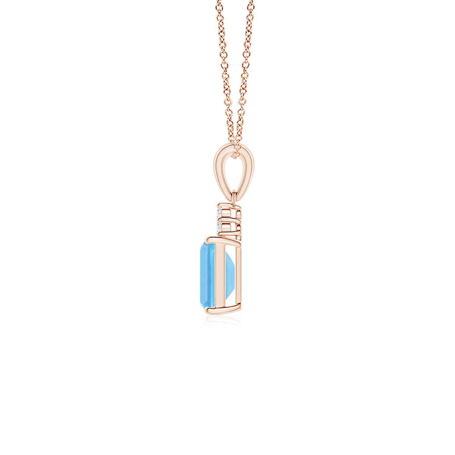 A - Swiss Blue Topaz / 0.67 CT / 14 KT Rose Gold