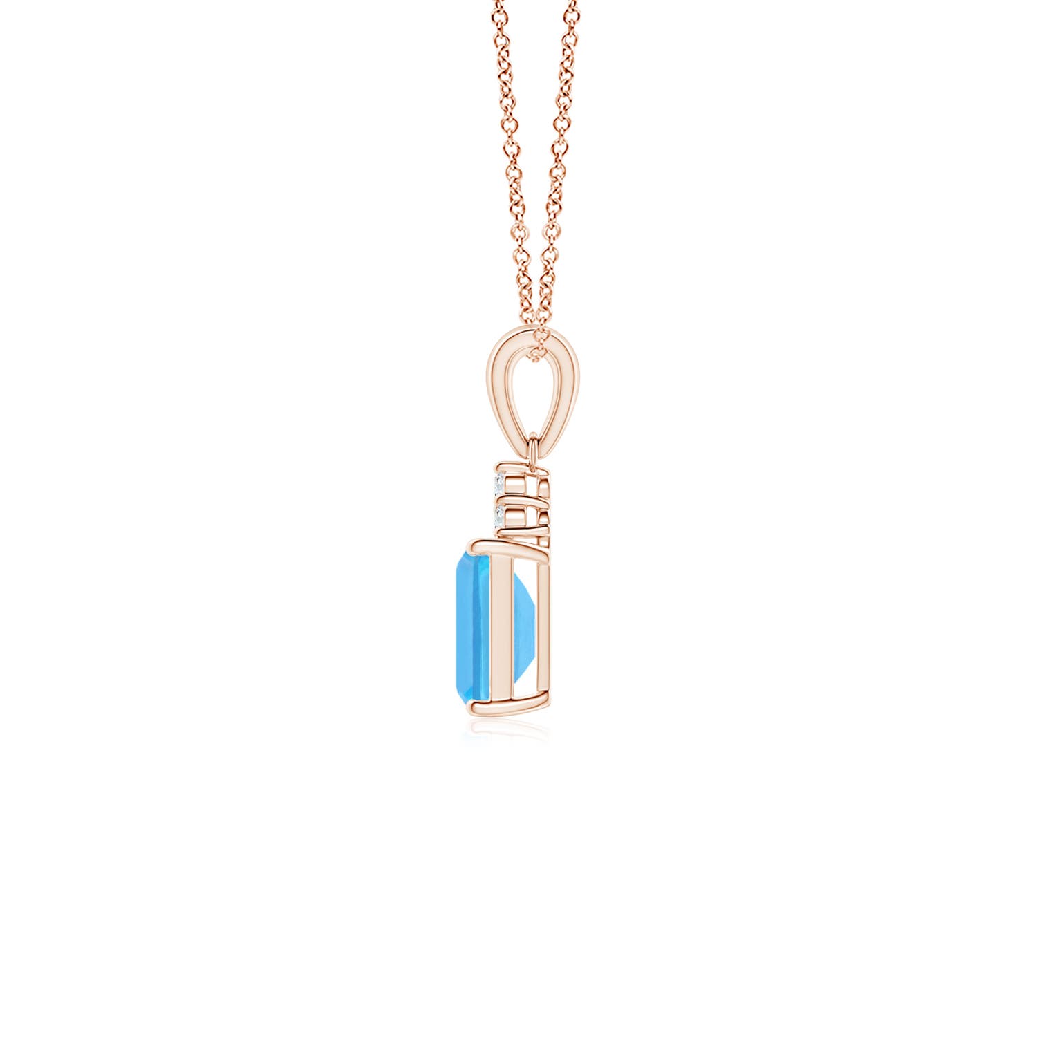 AA - Swiss Blue Topaz / 0.67 CT / 14 KT Rose Gold