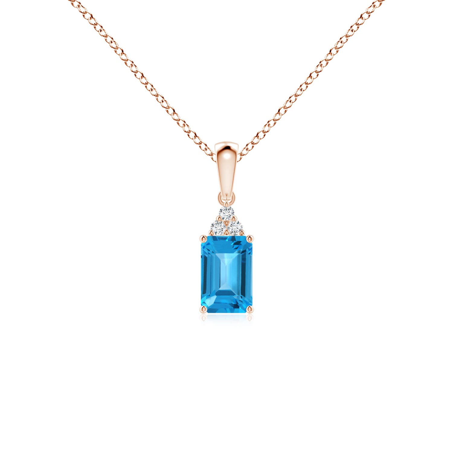 AAA - Swiss Blue Topaz / 0.67 CT / 14 KT Rose Gold