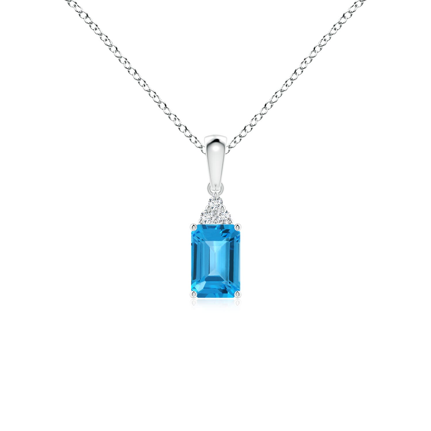 AAA - Swiss Blue Topaz / 0.67 CT / 14 KT White Gold