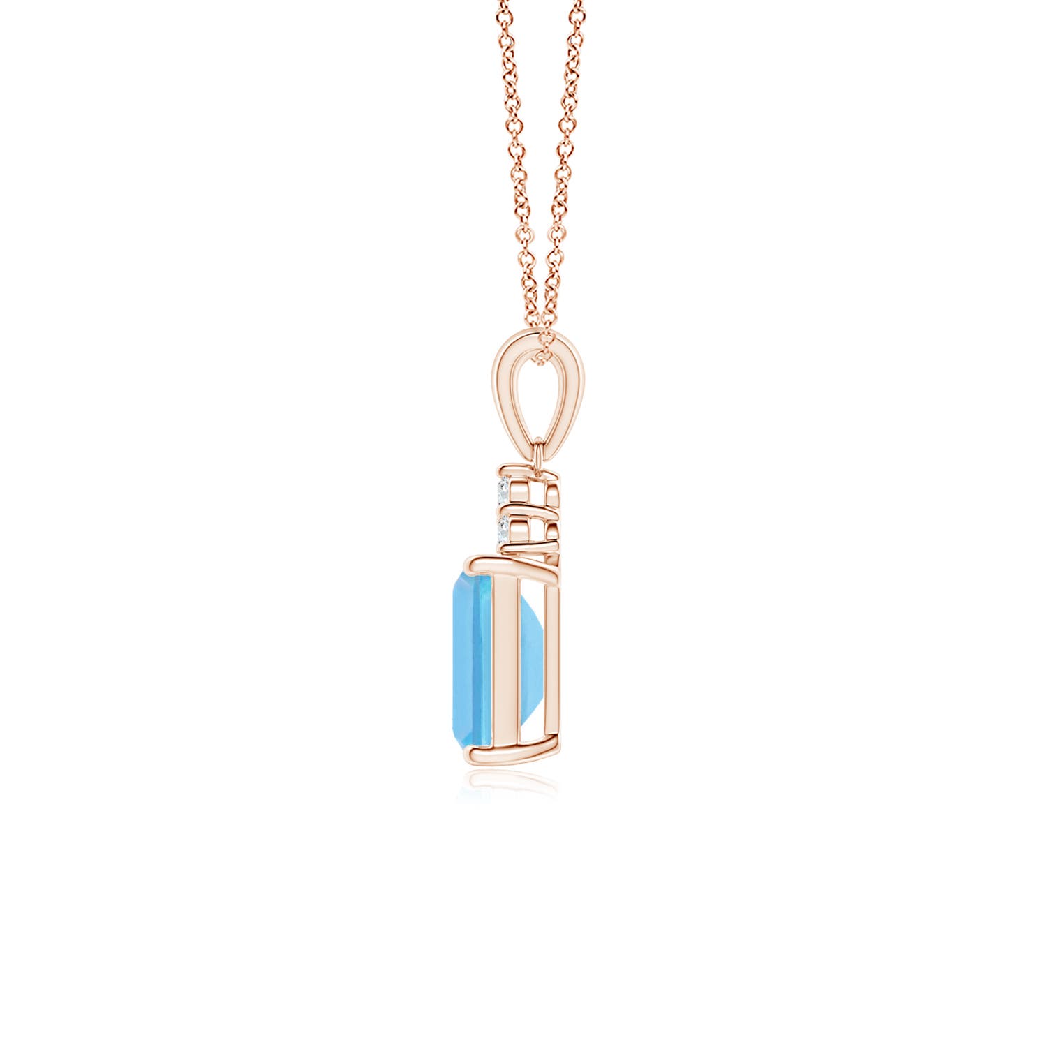 A - Swiss Blue Topaz / 1.24 CT / 14 KT Rose Gold