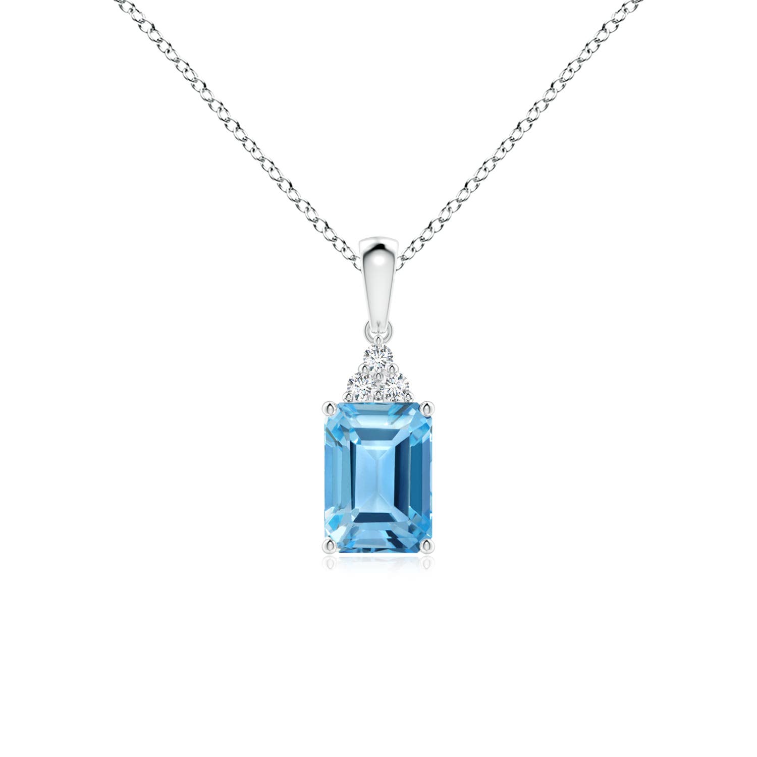 AA - Swiss Blue Topaz / 1.24 CT / 14 KT White Gold