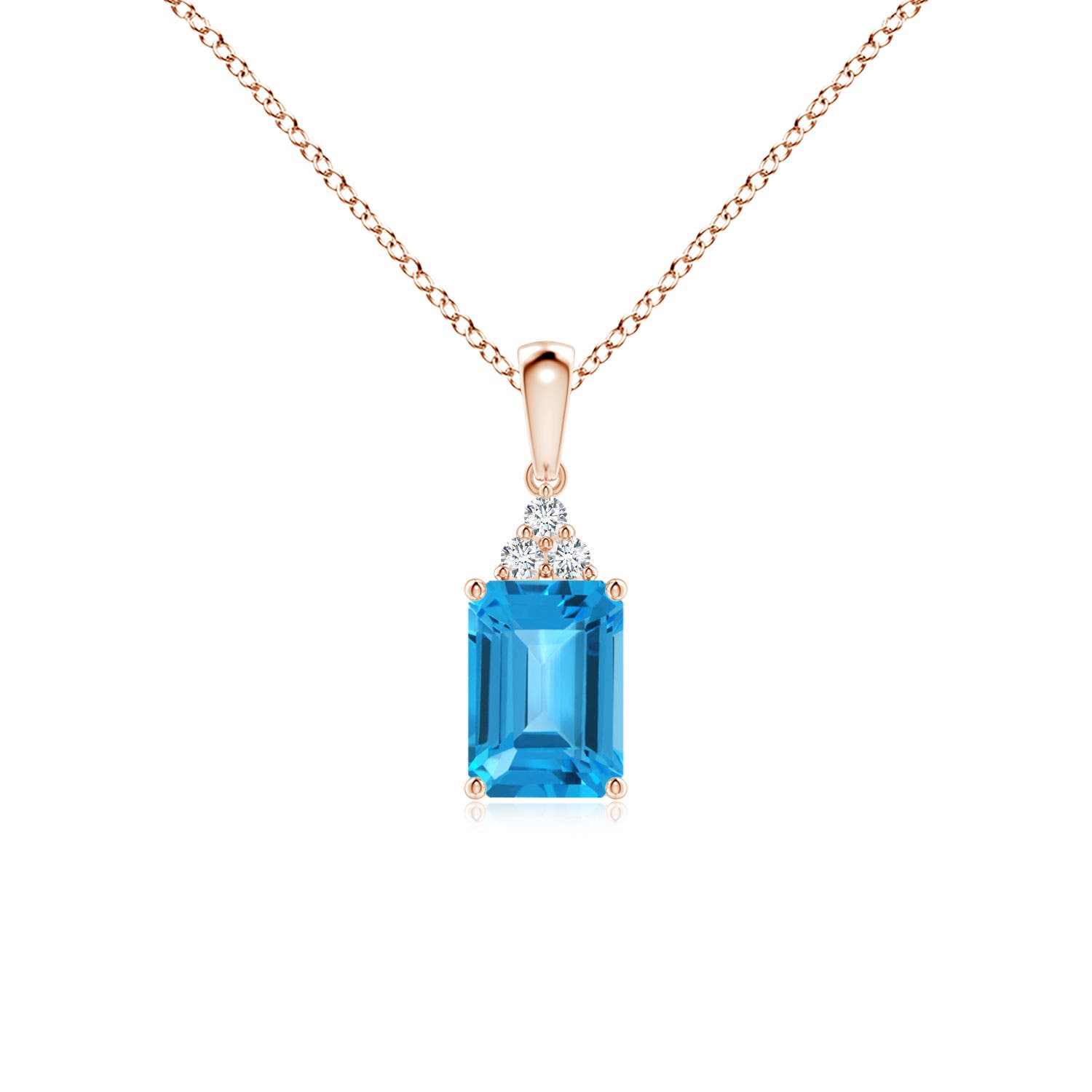 AAA - Swiss Blue Topaz / 1.24 CT / 14 KT Rose Gold