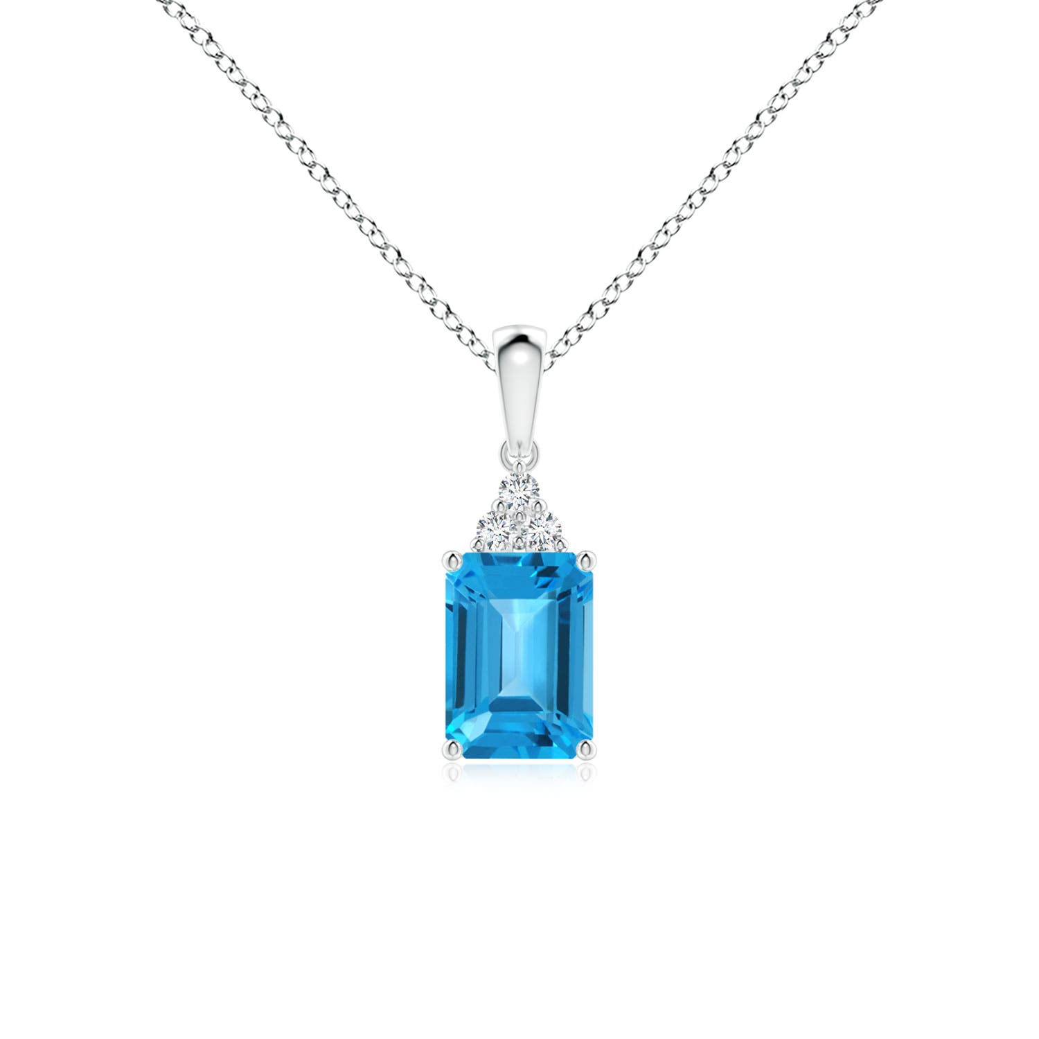 AAA - Swiss Blue Topaz / 1.24 CT / 14 KT White Gold