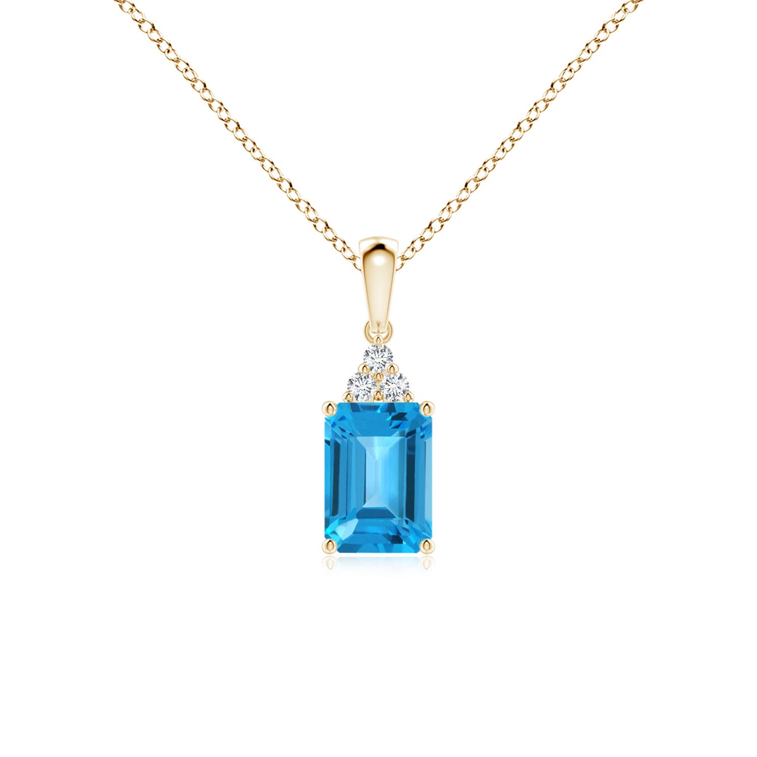 AAA - Swiss Blue Topaz / 1.24 CT / 14 KT Yellow Gold