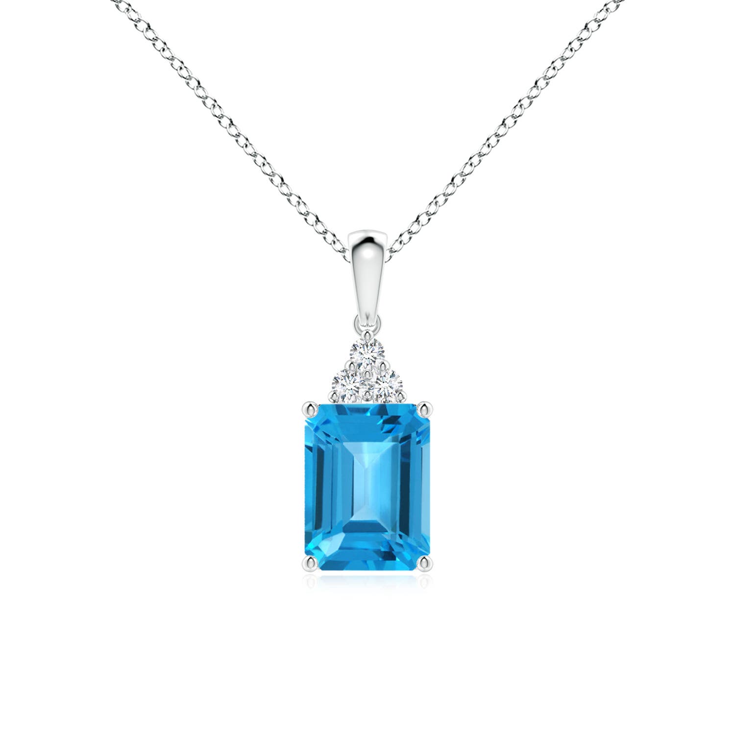 AAA - Swiss Blue Topaz / 2.01 CT / 14 KT White Gold