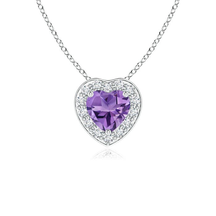 AA - Amethyst / 0.28 CT / 14 KT White Gold