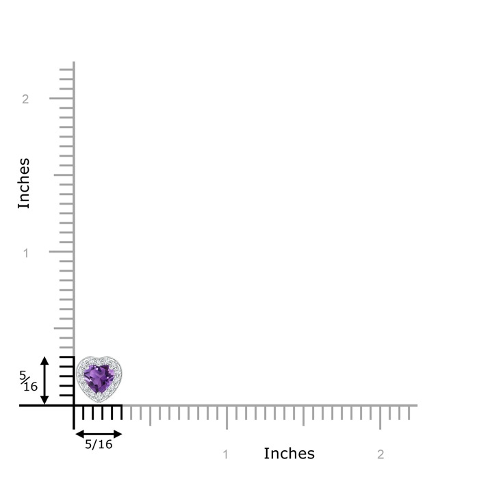 4mm AAA Heart-Shaped Amethyst Pendant with Diamond Halo in P950 Platinum product image