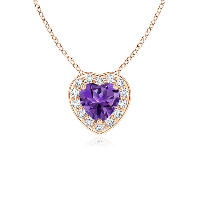 AAAA - Amethyst / 0.28 CT / 14 KT Rose Gold