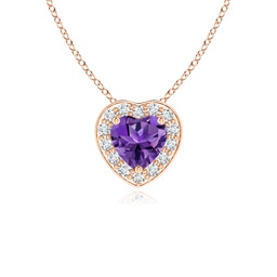 Heart Rose Gold Amethyst Necklaces & Pendants