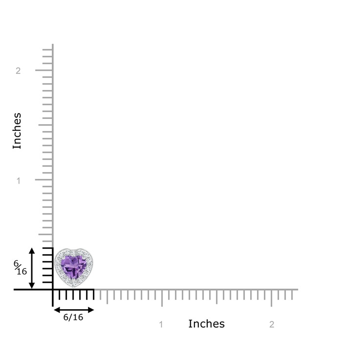 5mm AA Heart-Shaped Amethyst Pendant with Diamond Halo in White Gold product image