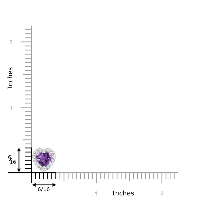 5mm AAA Heart-Shaped Amethyst Pendant with Diamond Halo in P950 Platinum product image