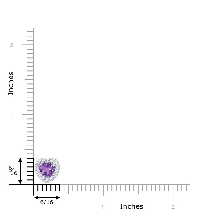 6mm A Heart-Shaped Amethyst Pendant with Diamond Halo in P950 Platinum product image