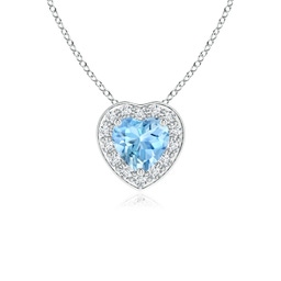 Heart Aquamarine Solitaire Necklaces & Pendants