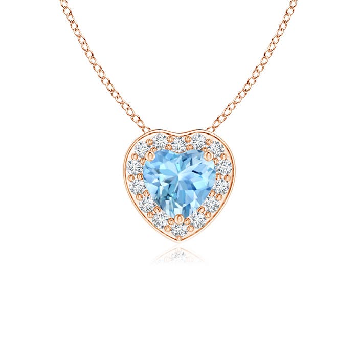 AAAA - Aquamarine / 0.28 CT / 14 KT Rose Gold