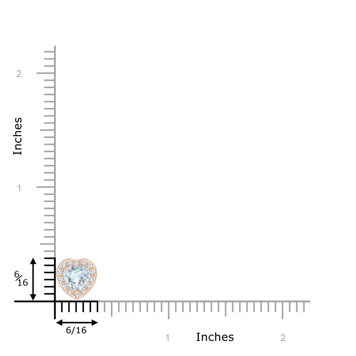 5mm A Heart-Shaped Aquamarine Pendant with Diamond Halo in Rose Gold product image