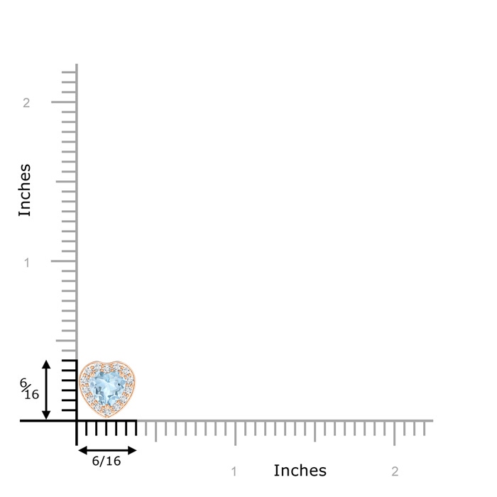 5mm AA Heart-Shaped Aquamarine Pendant with Diamond Halo in Rose Gold product image