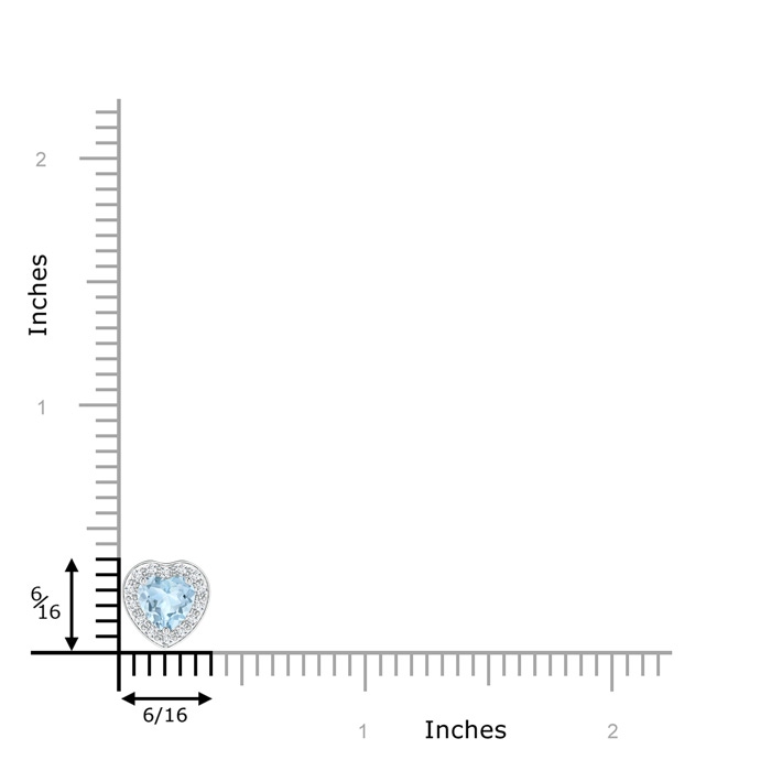 5mm AA Heart-Shaped Aquamarine Pendant with Diamond Halo in White Gold product image