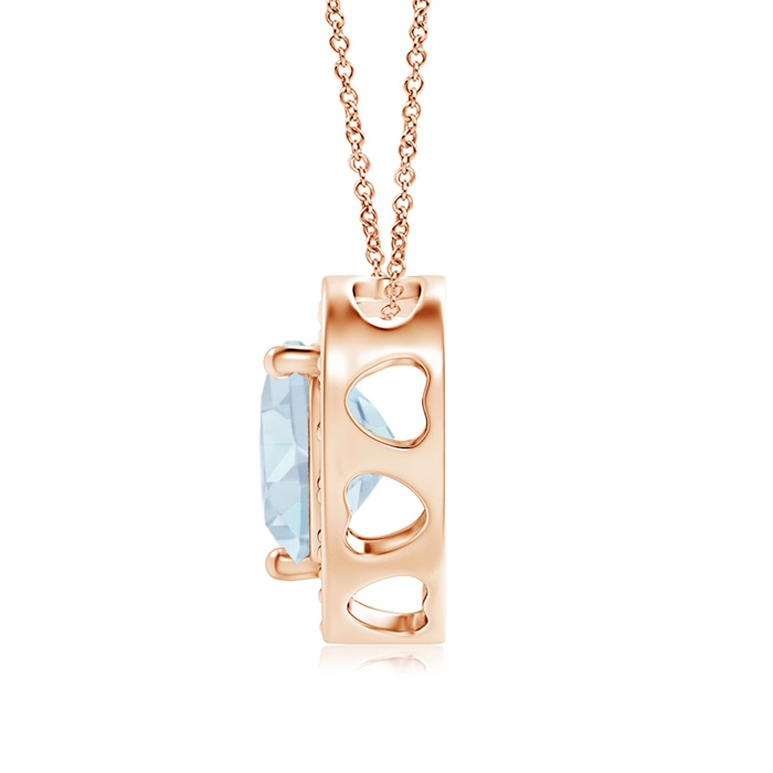 6mm A Heart-Shaped Aquamarine Pendant with Diamond Halo in Rose Gold product image